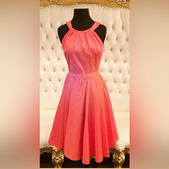 Pinup Girl, Harley Swing Dress, coral - Picture 3 of 6